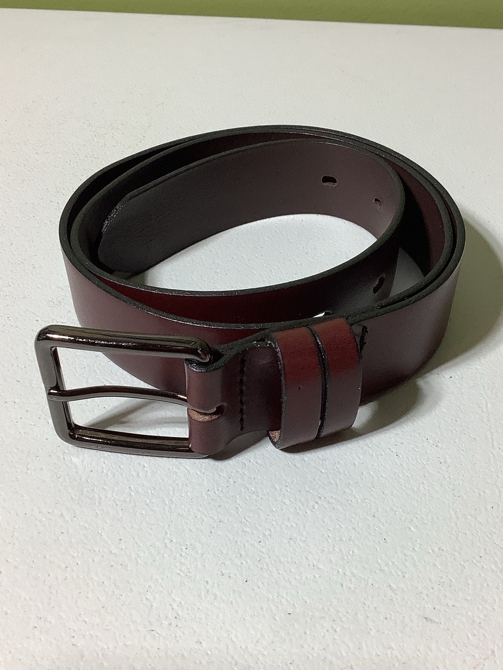 J. Crew reddish brown leather belt, size 32